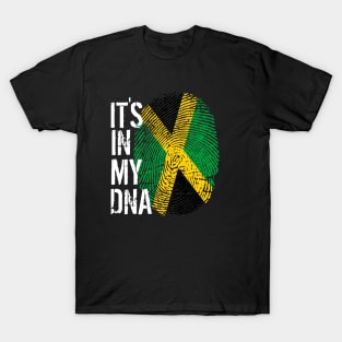 Jamaica Flag Fingerprint My Story DNA Jamaican T-Shirt